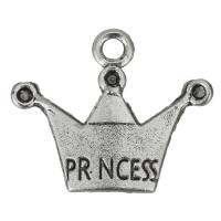 Pendentifs de Émail laiton , couronne, bijoux de mode & émail, argent 1mm Environ 2mm, Vendu par PC