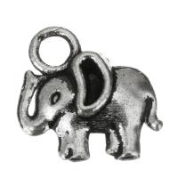 Animal Brass Pendants, Elephant, fashion jewelry & enamel, silver color Approx 2.5mm 