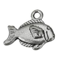 Латунные Подвески в форме животного, Латунь, Рыба, эмаль, серебряный отверстие:Приблизительно 2mm, продается PC