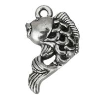 Латунные Подвески в форме животного, Латунь, олотая Рыбка, эмаль, серебряный 1mm, отверстие:Приблизительно 1.5mm, продается PC