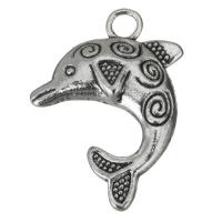 Латунные Подвески в форме животного, Латунь, Дельфин, эмаль, серебряный отверстие:Приблизительно 3.5mm, продается PC
