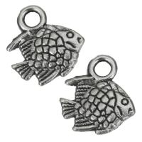 Латунные Подвески в форме животного, Латунь, Рыба, эмаль, серебряный отверстие:Приблизительно 1.5mm, продается PC