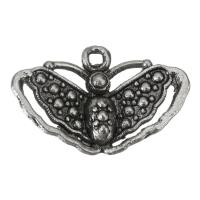 Animal Brass Pendants, Butterfly, enamel, silver color Approx 1mm 