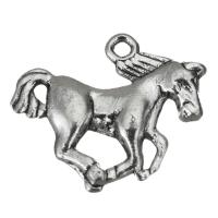 Латунные Подвески в форме животного, Латунь, Лошадь, эмаль, серебряный отверстие:Приблизительно 1.5mm, продается PC