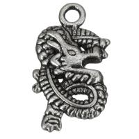 Animal Brass Pendants, Dragon, enamel, silver color Approx 3mm 