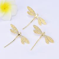 Animal Brass Pendants, Dragonfly, gold color plated Approx 1mm 