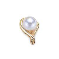 Brass Jewelry Pendants, with ABS Plastic Pearl, gold color plated, 20mm Approx 1mm 