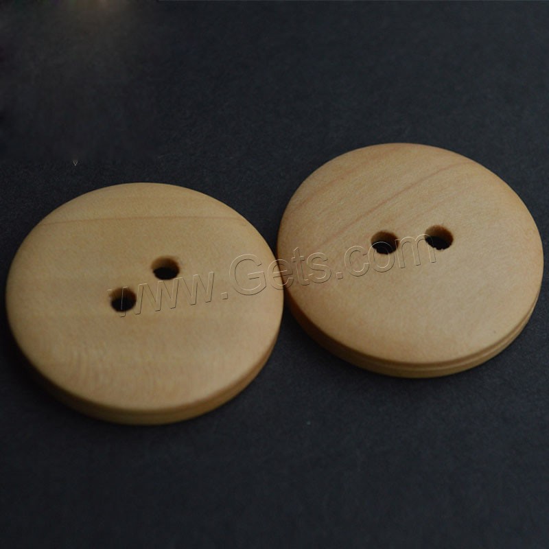 2 Hole Wood Button, different size for choice & double-hole, khaki, Sold By PC