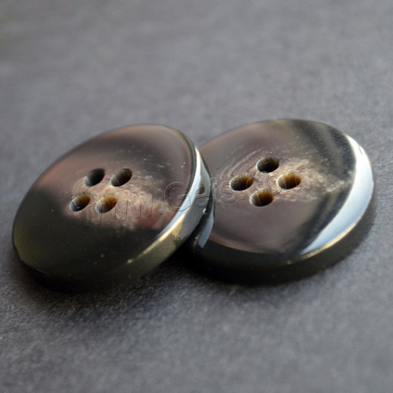 4 Hole Resin Button, polished & different size for choice, black, Sold By PC