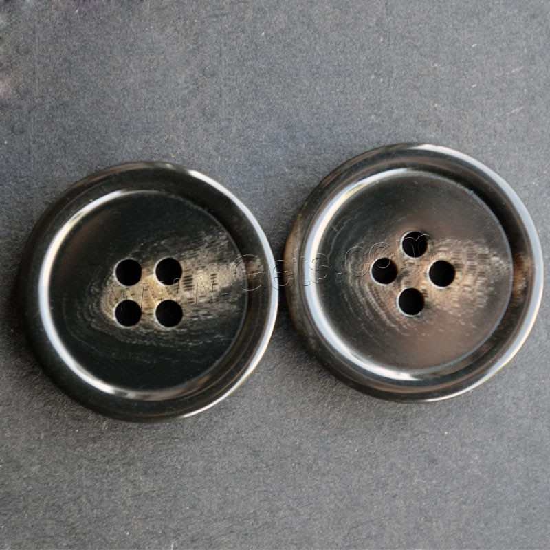 Botón de resina de 4 agujeros, pulido & diverso tamaño para la opción, Negro, Vendido por UD