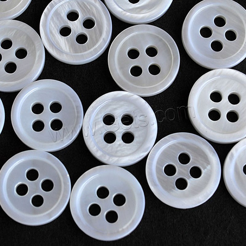 Nacre perles supports boutons, poli, normes différentes pour le choix, blanc, Vendu par PC