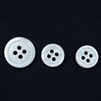 Pearl Shell Button Findings, polished white 