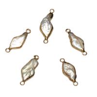 Perlas cultivadas de agua dulce Conector, con metal, chapado en color dorado, 1/1 aro, 9*26*5mm-8*21*3mm, agujero:aproximado 1.8mm, Vendido por UD