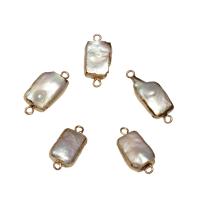 Freshwater Pearl Connector, with Brass, gold color plated, 1/1 loop, 9*29*6mm-9*19*3mm Approx 1.8mm 