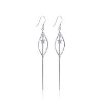 925 Sterling Silver Tassel Earring, platinum plated, fashion jewelry & for woman 
