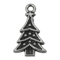 Enamel Brass Pendants, Christmas Tree, silver color Approx 2mm 