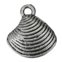Enamel Brass Pendants, Shell, silver color Approx 2mm 