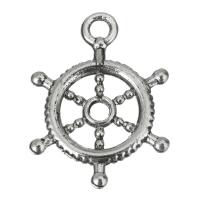 Brass Jewelry Pendants, Ship Wheel, fashion jewelry & DIY, silver color 2mm Approx 2mm 