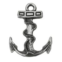 Enamel Brass Pendants, Anchor, fashion jewelry, silver color Approx 3mm 