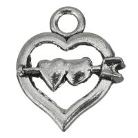 Brass Heart Pendants, fashion jewelry, silver color Approx 3.5mm 