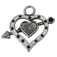 Brass Heart Pendants, fashion jewelry & enamel, silver color 1mm,2mm Approx 3.5mm 