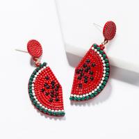 Zinc Alloy Drop Earring, with Resin, sterling silver post pin, Fruit, stoving varnish, fashion jewelry & for woman 