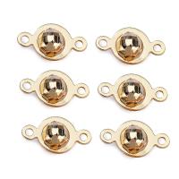 Brass Connector, gold color plated, 1/1 loop, 6mm Approx 1mm 