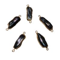 Perlas cultivadas de agua dulce Conector, con metal, chapado en color dorado, 1/1 aro, más colores para la opción, 10*31*5mm-8*24*5mm, agujero:aproximado 1.8mm, Vendido por UD