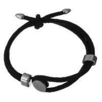Nylon Cord Bracelets, with Stainless Steel, plated 3mm Approx 5-6 Inch 