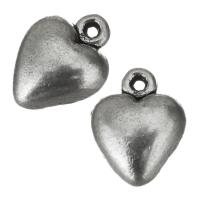 Brass Heart Pendants, silver color Approx 1mm 
