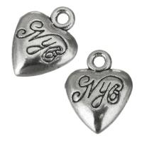 Brass Heart Pendants, enamel, silver color Approx 1.5mm 