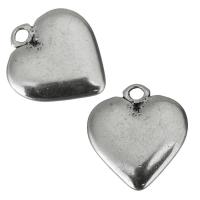 Латунные подвески-сердце, Латунь, Сердце, серебряный отверстие:Приблизительно 1.5mm, продается PC