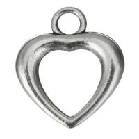 Brass Heart Pendants, DIY & hollow, silver color Approx 3.5mm 