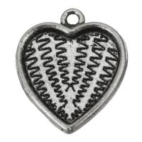 Brass Heart Pendants, enamel, silver color Approx 1.5mm 