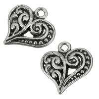 Brass Heart Pendants, enamel & hollow, silver color Approx 1.5mm 