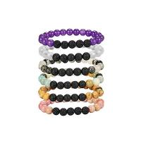 Gemstone Bracelets, with Brass, Round, plated, Unisex 8mm Approx 7.09 Inch, Approx 7.88 Inch 