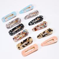 Alligator Hair Clip, Zinc Alloy, with Acetate, gold color plated & for woman  