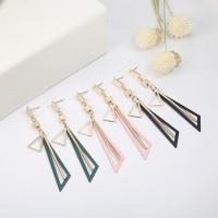 Zinc Alloy Drop Earring, Geometrical Pattern, gold color plated, Korean style & for woman 