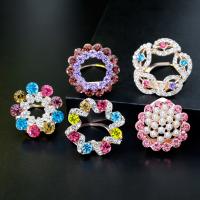 Zinc Alloy Dual-use Brooch Scarf Buckle, with ABS Plastic Pearl, plated & for woman & with rhinestone 