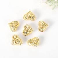 Brass Spacer Beads, Heart, gold color plated, DIY & hollow 