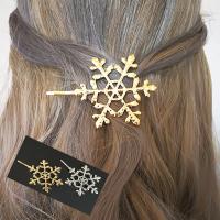 Hair Slide, Zinc Alloy, Snowflake, plated, fashion jewelry & for woman 5mm*7mm 