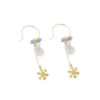 Zinc Alloy Drop Earring, with Crystal, plated, fashion jewelry & for woman, golden, 70*30mm 