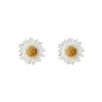 Acrylique boucle d oreille dormeuse, fleur, Placage, bijoux de mode & pour femme, 36*36mm, Vendu par paire