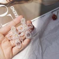 gota pendiente de cristal de murano, chapado, Joyería & para mujer, Blanco, 58*42mm, Vendido por Par