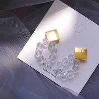 gota pendiente de cristal de murano, chapado, Joyería & para mujer, Blanco, 39*25mm, Vendido por Par