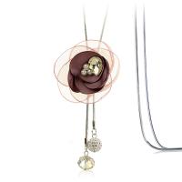 tissu collier de chandail, avec cristal & perle de verre, fleur, fait à la main, chaîne serpent & pour femme, plus de couleurs à choisir Vendu par brin