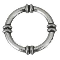 Brass Linking Ring, Donut & enamel, silver color 