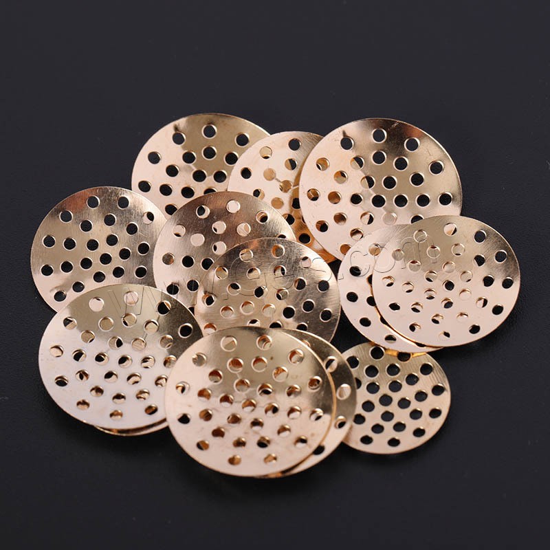 Iron Perforated Beading Disc, plated, different size for choice, more colors for choice, 500PCs/Bag, Sold By Bag