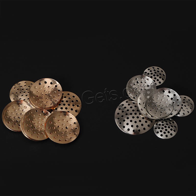 Iron Perforated Beading Disc, plated, different size for choice, more colors for choice, 500PCs/Bag, Sold By Bag