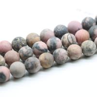 Black Stripes Rhodochrosite Stone Beads, Round & frosted Approx 1mm 